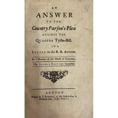 821 - 18th Century Pamphlets: 1. [Kennet (Wh.)] The Present State of Convocation, In a Letter, Giving the ... 