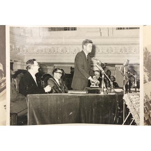 838 - Photographs: - [J.F.K.] an original black and white Photograph of the U.S. President during his visi... 