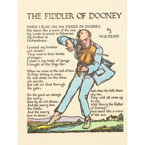 841 - Cuala Press:  Yeats (W.B.) The Fiddler of Dooney, illus., hand coloured, approx. 15cms x 12cms (6