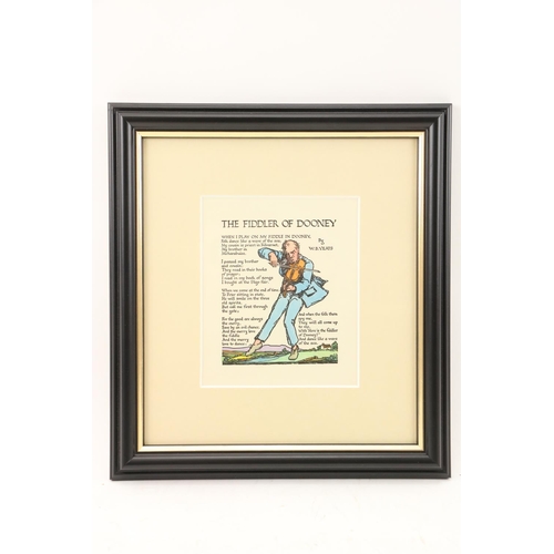 841 - Cuala Press:  Yeats (W.B.) The Fiddler of Dooney, illus., hand coloured, approx. 15cms x 12cms (6