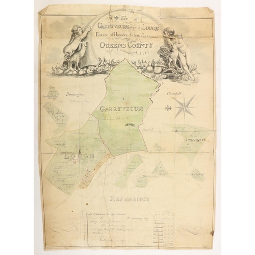 850 - Map: Irish, Manuscript (Co. Laois) Cahill (John) cartographer A Survey of Garryvecum and part of Lou... 