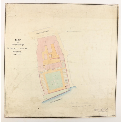 851 - Map: Irish [Co. Westmeath] Leach (Wm. R.) cartographer Map of the Property of W. Pidgeon, Esq., J.P.... 