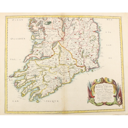 853 - Map: Irish, Sanson (Nicks) cartographer Partie Meridio Le du Royaume d'Irlande ou sont la Provence d... 