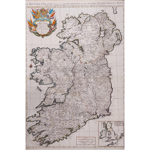 855 - Map: Irish, Jaillots (Hubert) Le Royaume d'Irlande divise en ses Proinces, Subdivise en Shierer... 