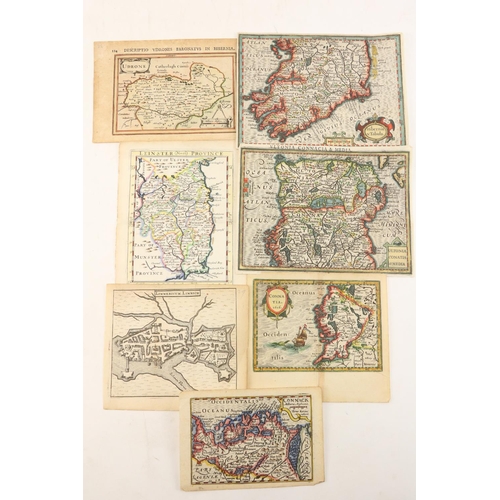 859 - Maps: Irish [Miniatures], a collection of 7 hand coloured miniature Maps of Provinces and two part M... 