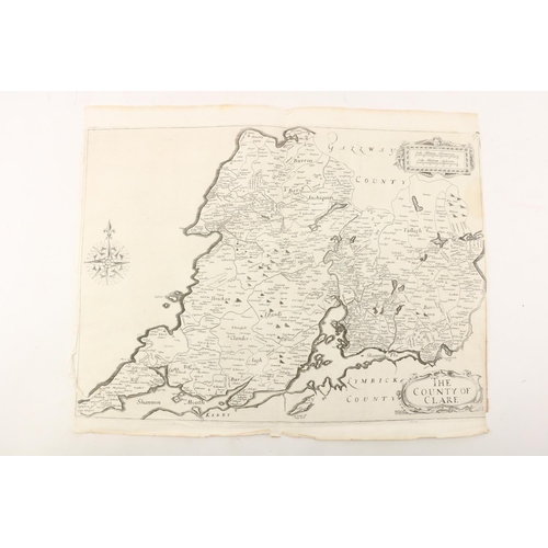 866 - Map: Irish, Petty (Sir William) The County of Clare, from the Downe Survey, c. 1685, approx. 45cms x... 