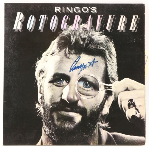 876 - Signed by Ringo StarrRotogravure, album sleeve and record, Signed  in blue marker on front with star... 