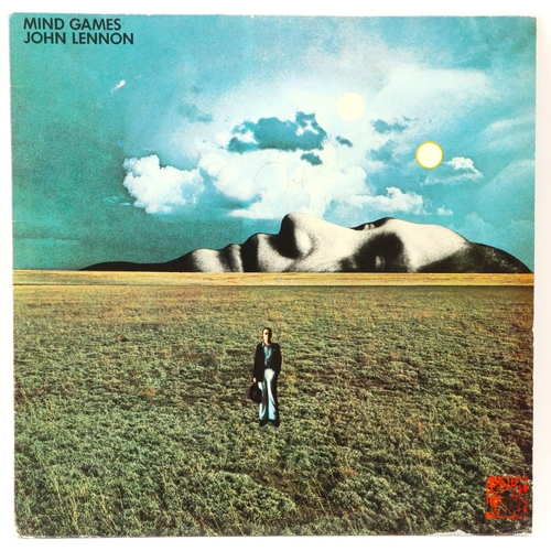 878 - Signed by John Lennon and Yoko OnoMind Games, album sleeve and record, Signed  in biro (faded) on fr... 