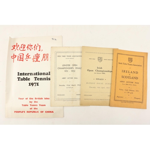 890 - Programmes: Irish Table Tennis 1950's, etc. a collection of four official programmes to include:* Ir... 