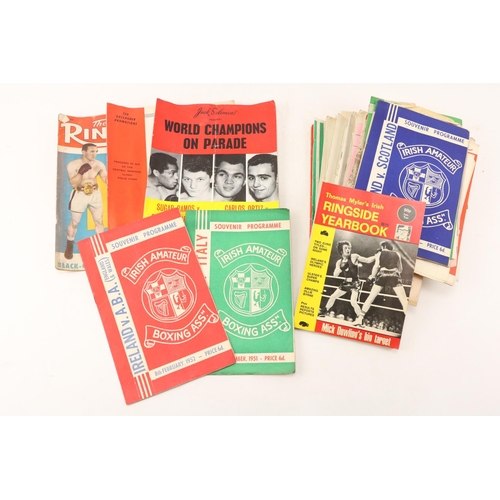 898 - Programmes:  Boxing (Irish & International) 1950's - 60's, a large collection of Cards & Pro... 