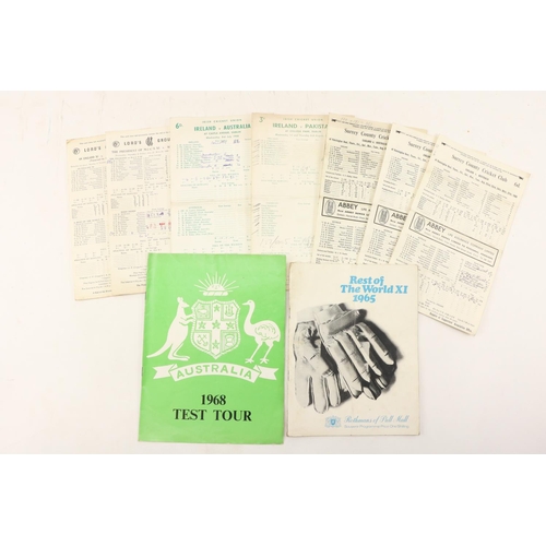 899 - Programmes:  [Cricket] 1960's Irish & International, a group of Official Cards for Ireland and o... 