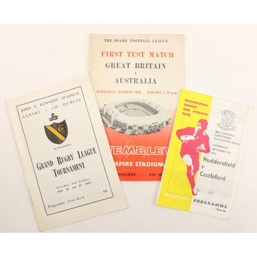 907 - Programmes:  Rugby League, a small collection to include:* R.F.L. - First Test Match, Great Bri... 