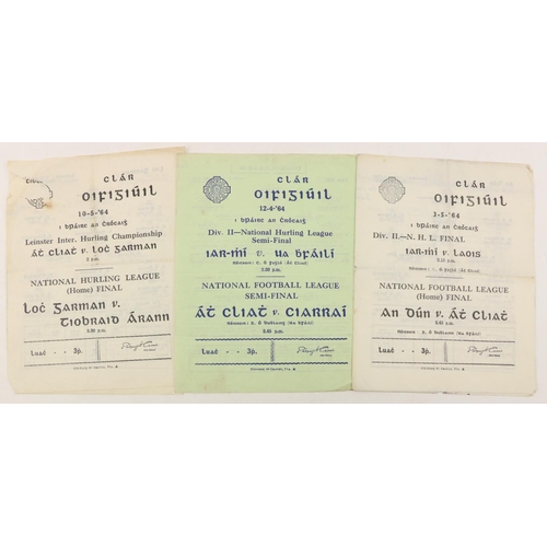 938 - Programmes: G.A.A. (N.H.L. & N.F.L.) A group of three Official Programmes for:* N.H.L. (Div. II)... 