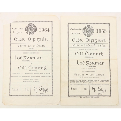 951 - Programmes: G.A.A., Hurling, Leinster 1960's, two Official Match Programmes to include:* Semi-finals... 