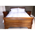 A good Empire style mahogany Bed, ORM., 152cms (5'); together with a pair of matching mahogany Bedsi... 