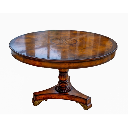 533 - A fine Regency style birds-eye-maple and rosewood banded Breakfast Table, the centre top with parque... 