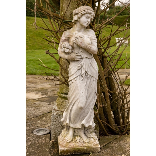 545 - A set of four composition Garden classical Figures, of standing females, each approx. 102cms high (4... 