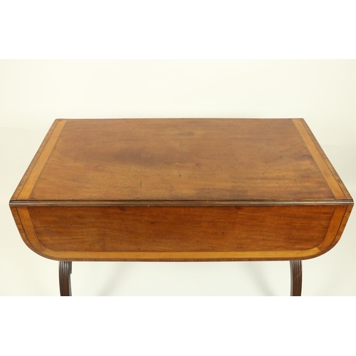 80 - A 19th Century mahogany and satinwood banded drop-leaf Pembroke Table, in the manner of Thomas Hope,... 