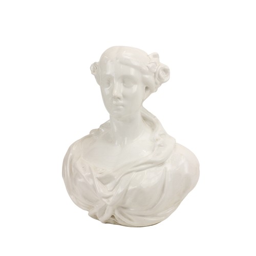 197 - A fine large glazed white porcelain Bust of Jenny Lind (by repute) Head and Shoulder, 53cms (21''). ... 