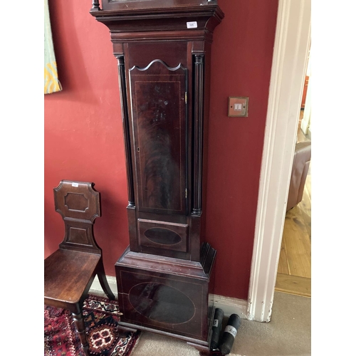 105 - A fine Irish George III period inlaid mahogany Longcase Clock, with a divided pediment above a squar... 