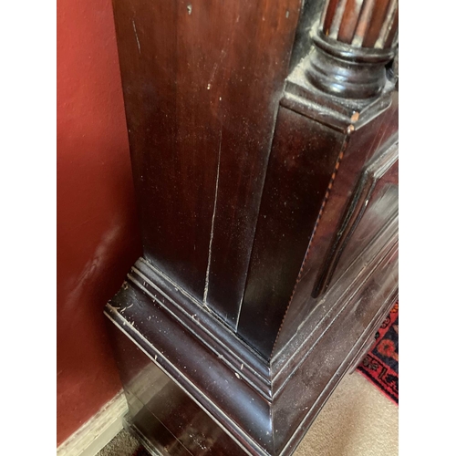 105 - A fine Irish George III period inlaid mahogany Longcase Clock, with a divided pediment above a squar... 