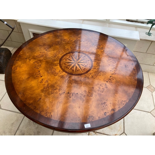 533 - A fine Regency style birds-eye-maple and rosewood banded Breakfast Table, the centre top with parque... 