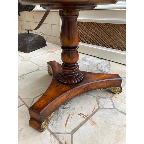 533 - A fine Regency style birds-eye-maple and rosewood banded Breakfast Table, the centre top with parque... 