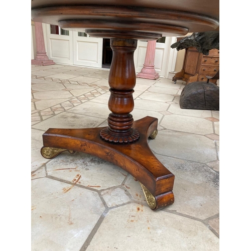 533 - A fine Regency style birds-eye-maple and rosewood banded Breakfast Table, the centre top with parque... 