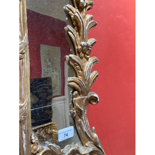 74 - An attractive and large early 18th Century French giltwood Mirror Overmantel, probably R. Gence, c. ... 