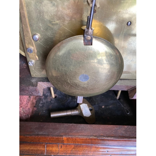 81 - A fine walnut cased Bracket Clock, by James Mangen, Cork, with single fusée movement striking on a s... 