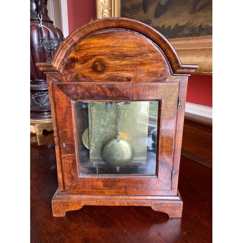 81 - A fine walnut cased Bracket Clock, by James Mangen, Cork, with single fusée movement striking on a s... 