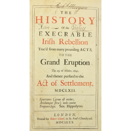 108 - [Borlase (Ed.)] The History of the Execrable Irish Rebellion, Folio Lond. (Rob. Clavel) 1680.&n... 