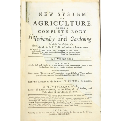 109 - Laurence (John) A New System of Agriculture, Being a Complete Body of Husbandry and Gardening .., Fo... 