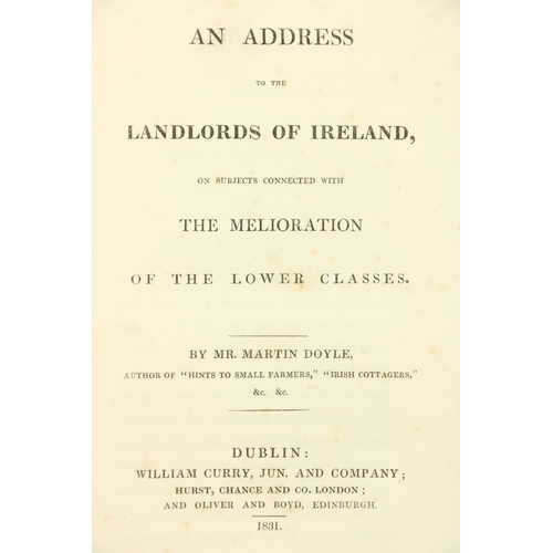 19 - Doyle (Martin) Irish Cottagers, 12mo Dublin 1830. First Edn., hf. title, adverts at end, c... 
