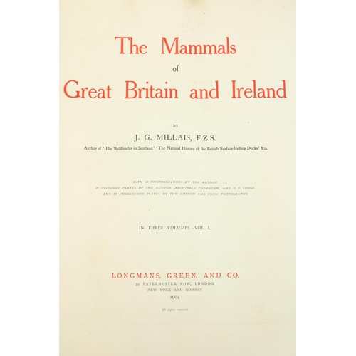 98 - Millais (J.G.) The Mammals of Great Britain and Ireland, 3 vols. v. large, 4to Lond. 1904. ... 
