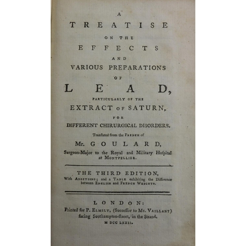 131 - Goulard - A Treatise on the Effects and Various Preparations of Lead, Particularly of the ... 