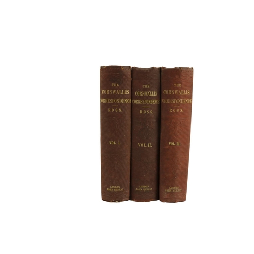 190 - Ross (Charles)ed. Correspondence of Charles, First Marquis Cornwallis, 3 vols. London 1859.&nbs... 