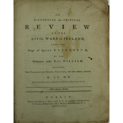 228 - [Curry (J.)] J.C.M.D. - An Historical and Critical Review of the Civil Wars in Ireland, lg. 4to... 