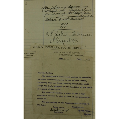 243 - Co. Tipperary: Manuscripts:  District Nursing Association, Two folio Minute Books, 1917 - 1933 and 1... 