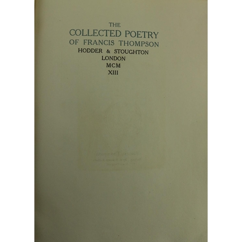 221 - Signed Limited EditionThompson -The Collected Poetry of Francis Thompson, 4to London ... 