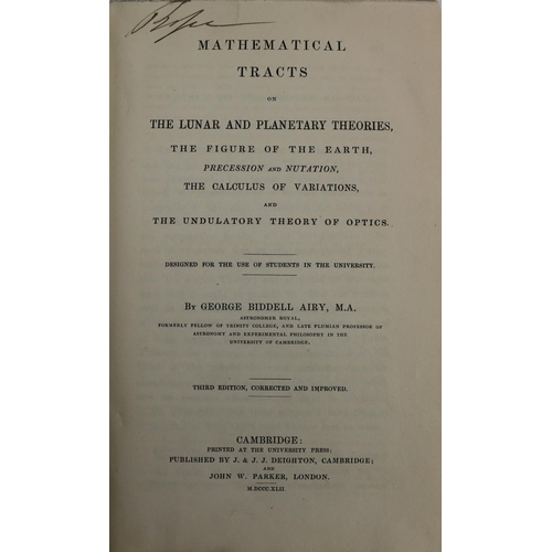 271 - Astronomy:  Airy (Geo. Biddell) Mathematical Tracts on The Lunar and Planetary Theories, ... 8vo Cam... 