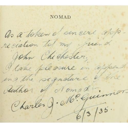 294 - Signed Presentation CopyMcGuinness (Charles John) Nomad, Memoirs of an Irish Sailor, Soldier, Pearl-... 