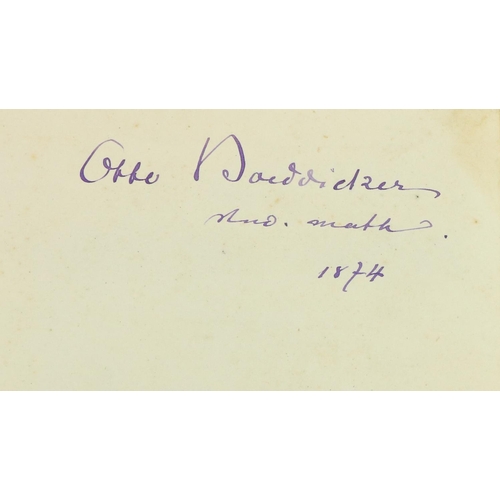 347 - Signed by Otto BoeddickerAstronomy:  Zollmer (Johann Carl Friedrick) Uber die Natur der Cometen, Bei... 