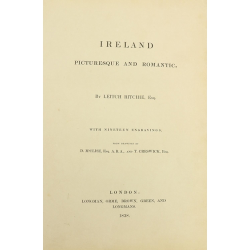 359 - Engraved Plates:  Ritchie (Leitch) Ireland Picturesque and Romantic, 2 vols. sm. folio Lon... 