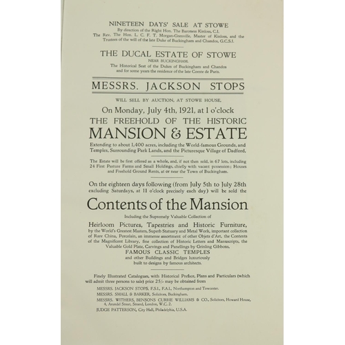 407 - Stowe, near Buckingham The Ducal Estate and Contents of the MansionCatalogue: Jackson Stops - The Il... 