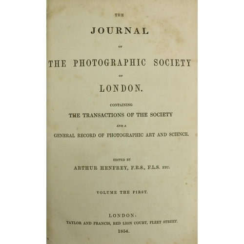 624 - Photography:  Periodical, Henfrey (Arthur) & Hugh W. Diamond, editors. The Journal of The Photog... 