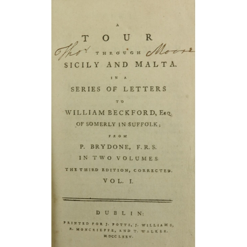 638 - Brydone (P.) A Tour through Sicily and Malta, In a Series of Letters to William Beckford, Esq., of S... 