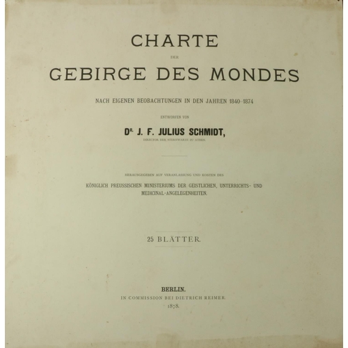 434 - Astronomy:  (Schmidt Dr. J.F. Julius) Charte der Gebirge des Mondes, nach eigenen Beobachtungen in d... 