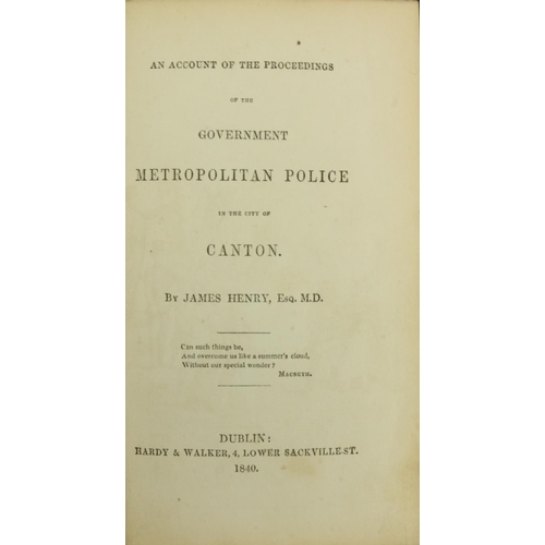 646 - Presentation Copy from The Author to his MotherHenry (James) M.D. An Account of the Proceedings of t... 