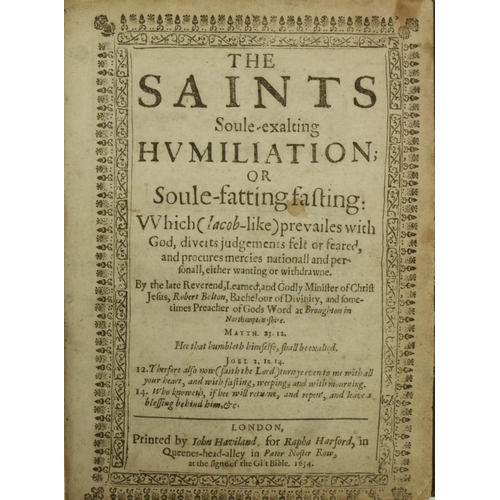 648 - Bolton (Rev. Robert) The Saints Soule-exalting Humiliation; or Soule-fatting fasting: Which (Jacob-l... 